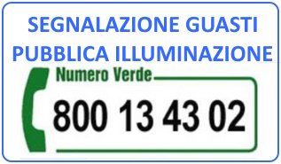 AVVISO ATTIVAZIONE SERVIZIO SEGNALAZIONE GUASTI ALLA PUBBLICA ILLUMINAZIONE